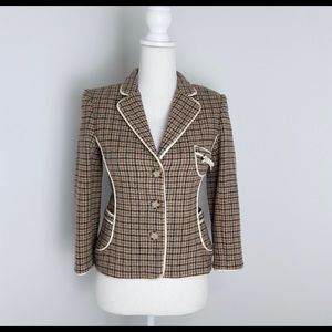 Juicy Couture Wool Houndstooth Blazer